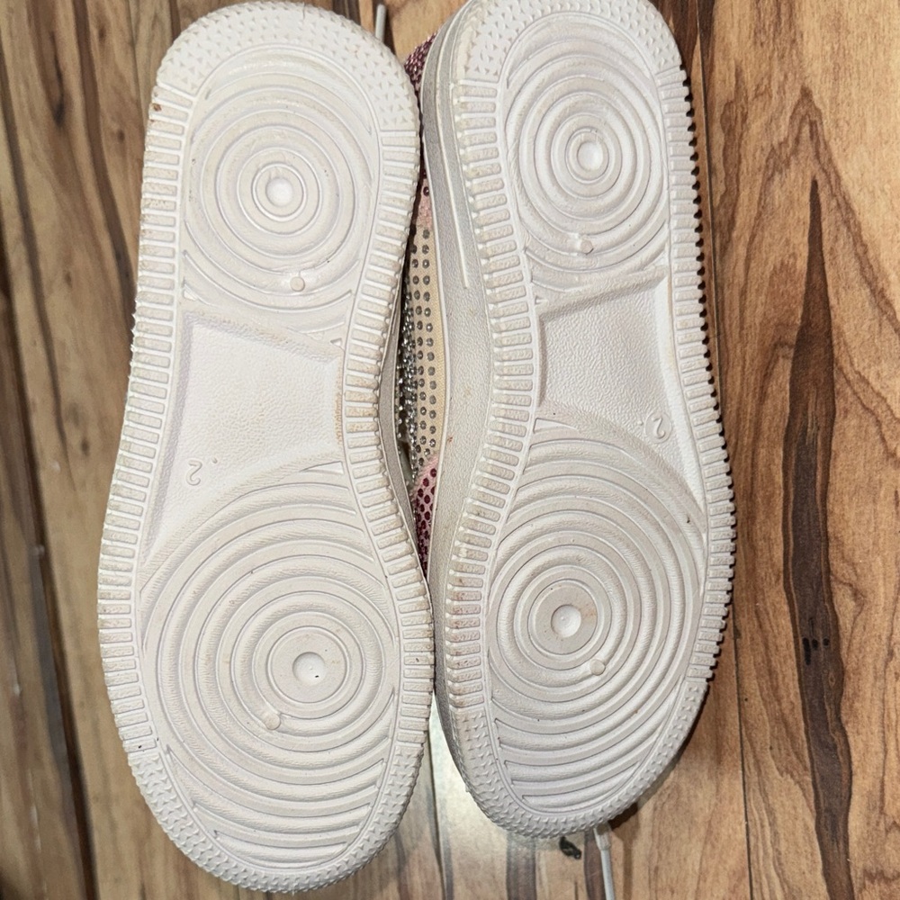 Sparkling Pink and Cream Kids High-Top Sneakers - Picture 3 of 4
